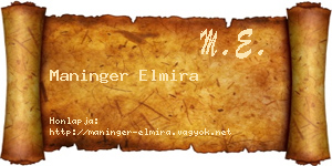 Maninger Elmira névjegykártya